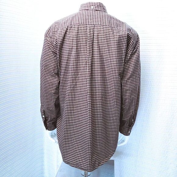 Tommy Hilfiger Button Down Plaid Shirt Brown Tan Men's L - Picture 6 of 16